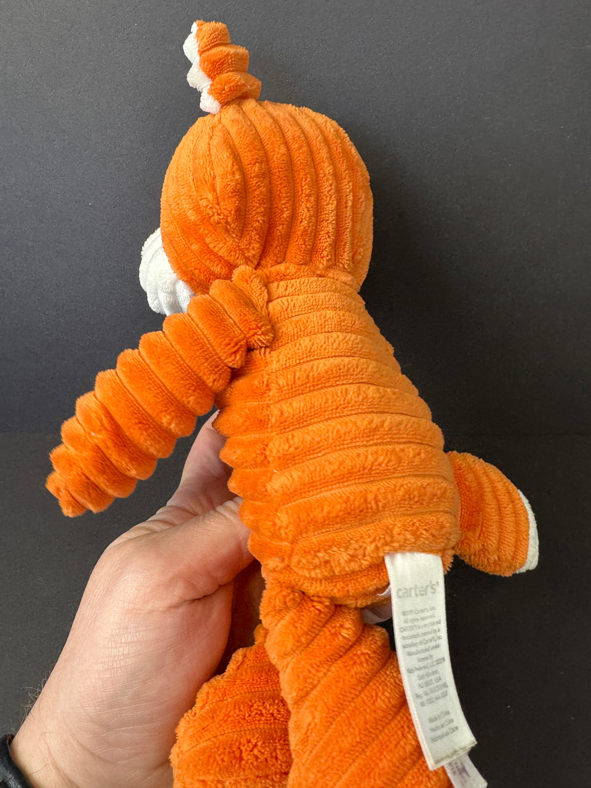 557 - Carter's Orange Fox Textured Corduroy Ribbed Plush