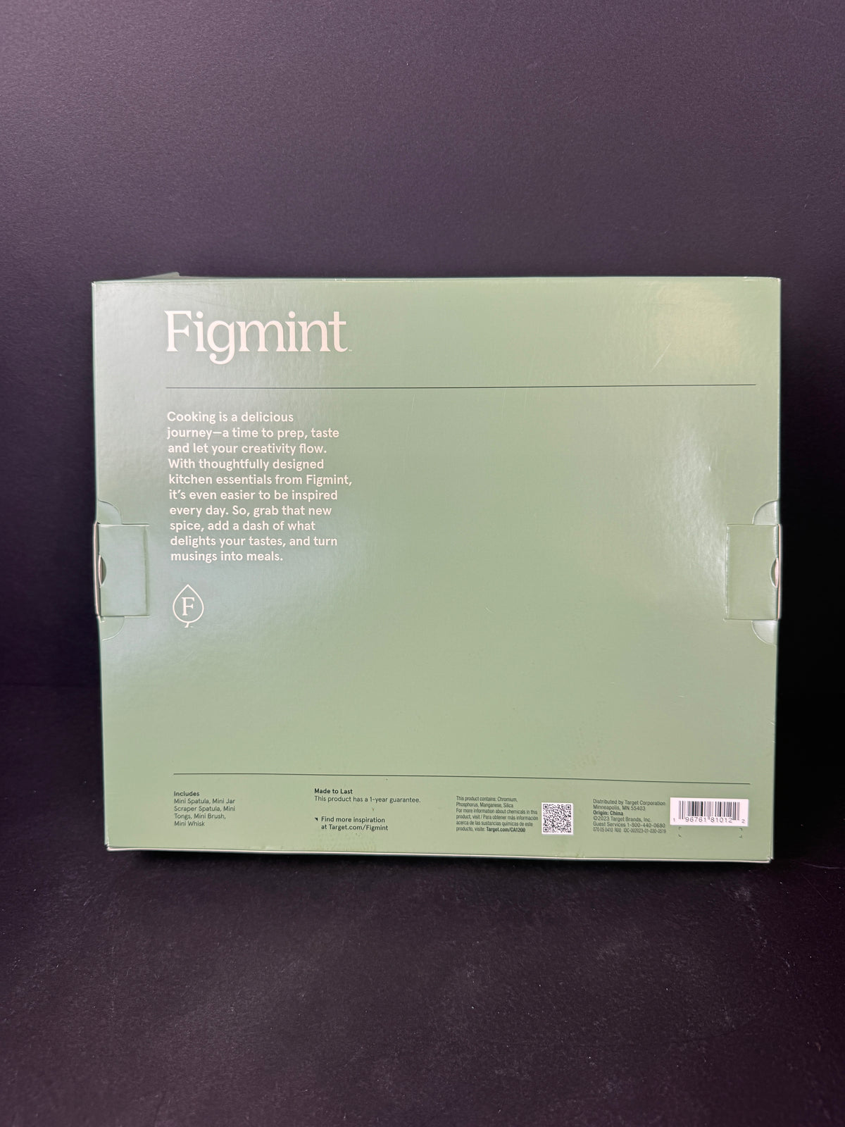 Figmint Mini Cooking Utensil Set 5pc Spatula Spoon Whisk Tongs Brush