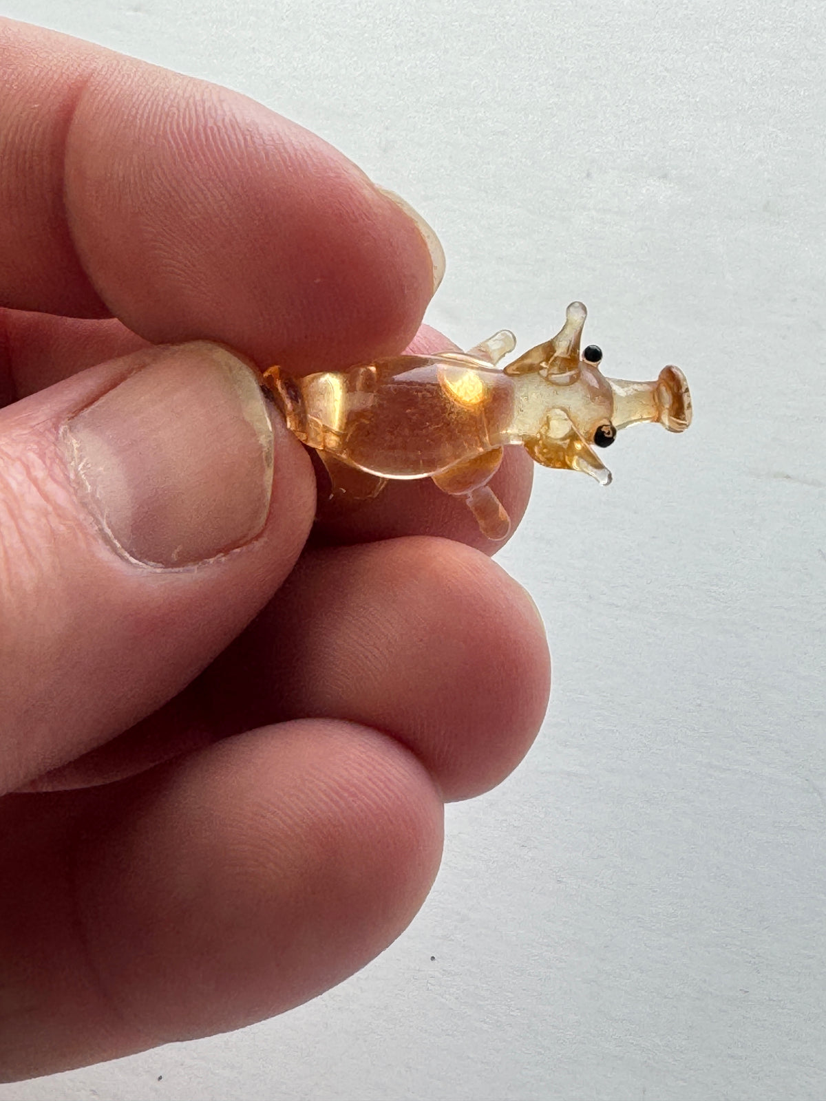 519 - Hand Blown Art Glass Pig Figurine Miniature Pig