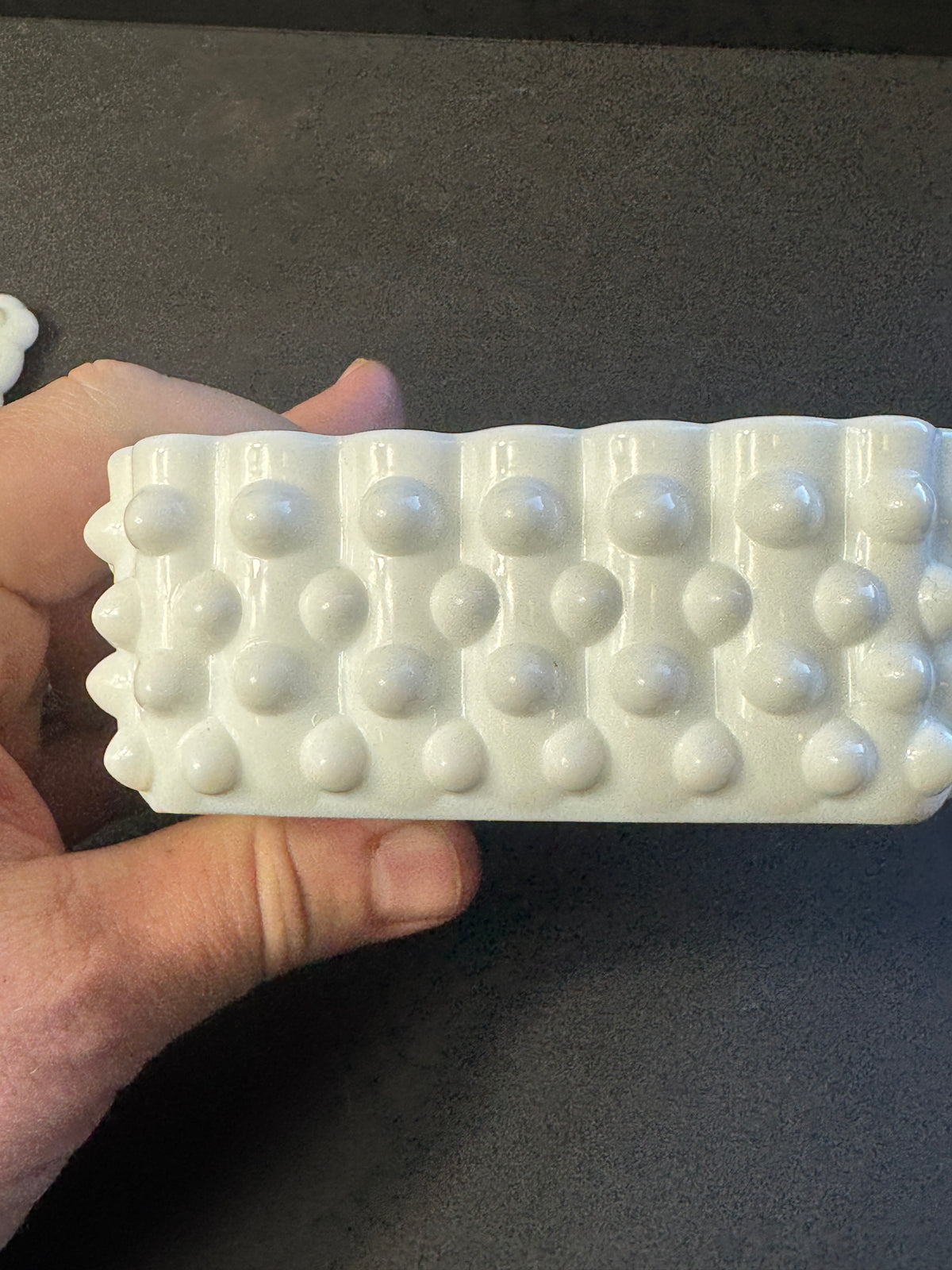 Vintage Fenton White Hobnail Trinket Dish With Cover