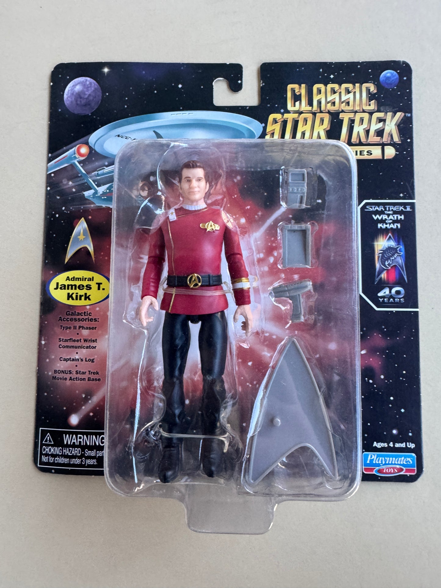 STAR TREK PLAYMATES TOYS 2022 THE WRATH OF KHAN ADMIRAL KIRK FIGURE