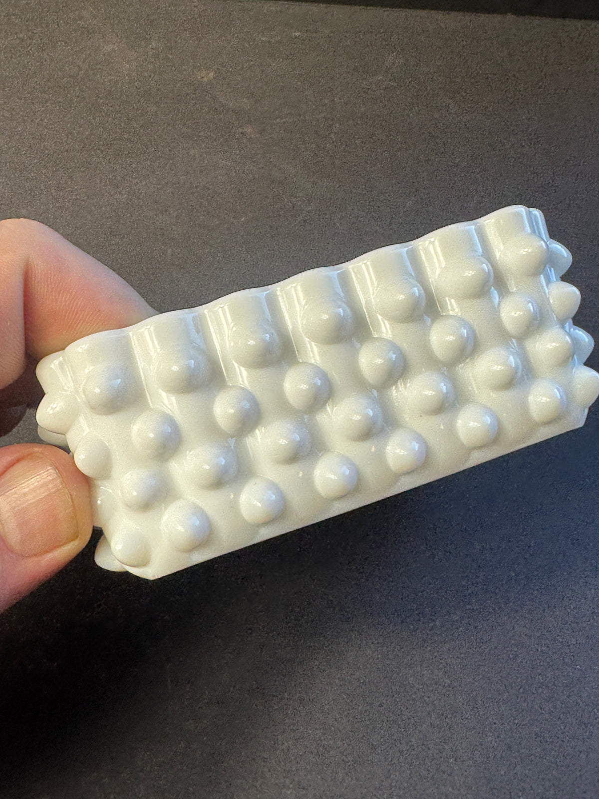 Vintage Fenton White Hobnail Trinket Dish With Cover