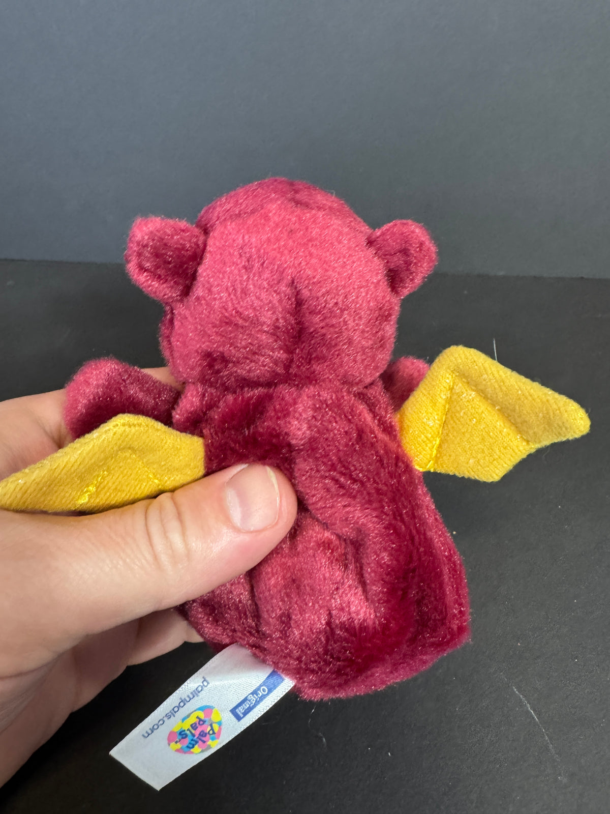 402 - Aurora Palm Pals Burgundy Red Dragon Plush Stuffed Animal Mini