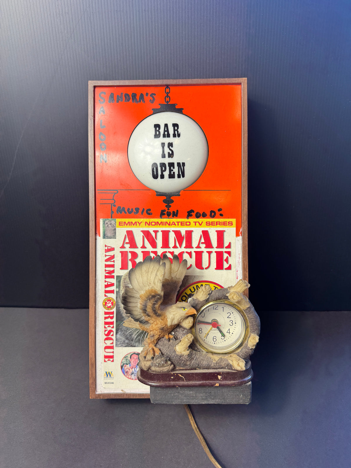 Custom twist on 1970's "Bar is Open" Spartus Model Wall Clock Light - TESTED & WORKING
