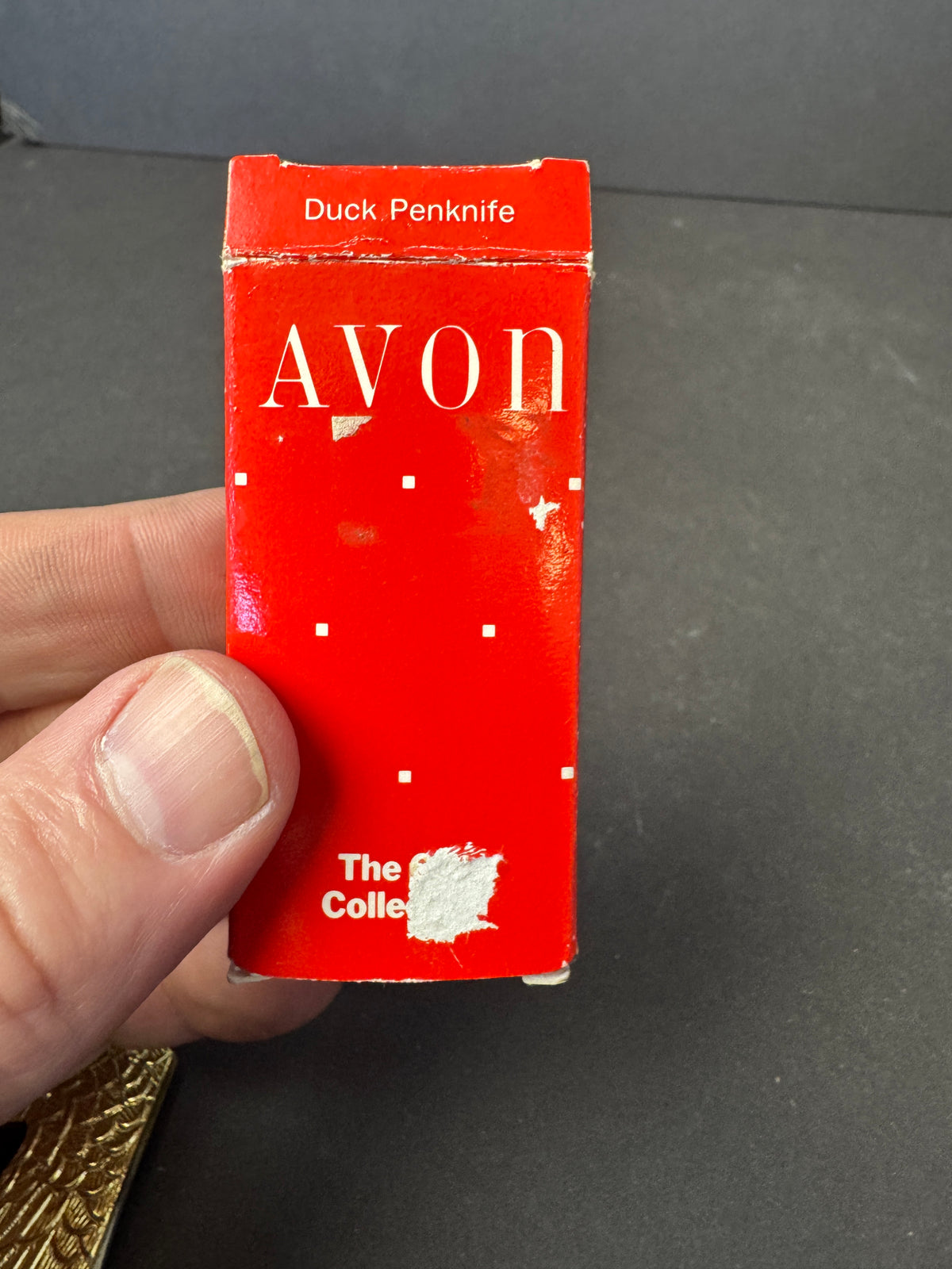 147 - Vintage Avon Brass Duck Penknife Pocket Knife Keychain with Original Box