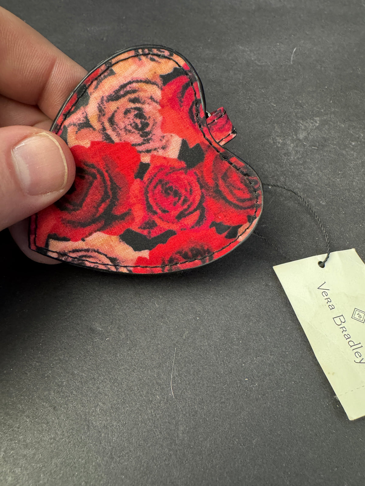 Vera Bradley ~ "Look of Love” ~ heart bag charm and/or keychain w/picture frame