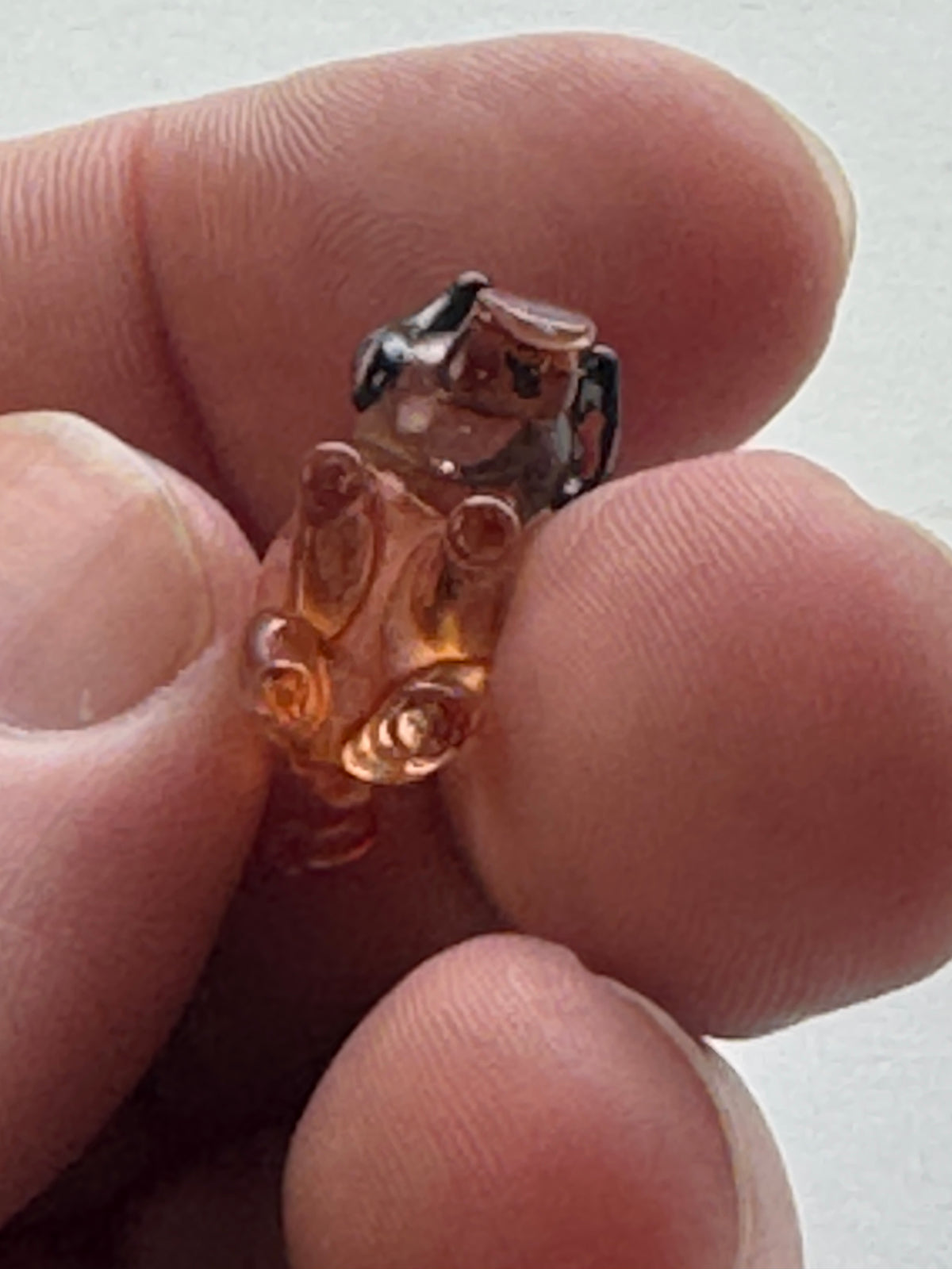 518 - Hand Blown Art Glass Pig Figurine Miniature Pink Pig