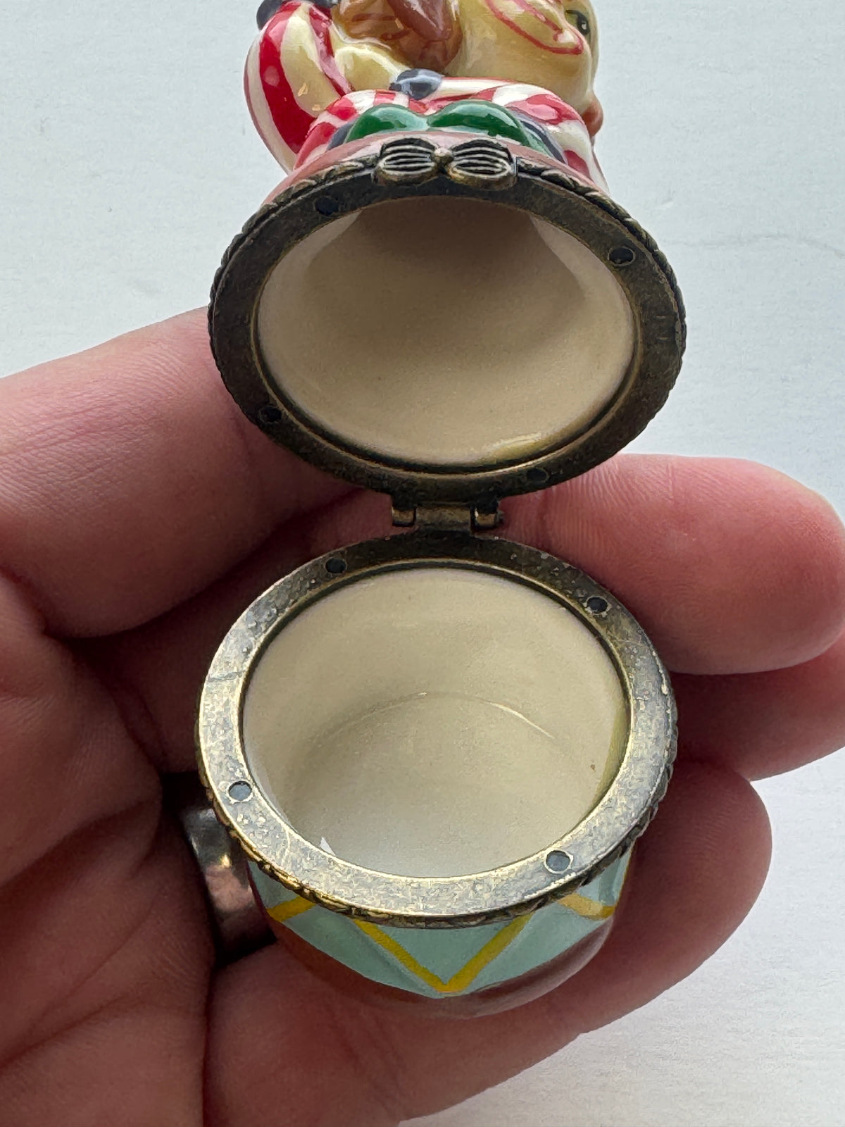 520 - VINTAGE Style Clown Figural Hinged Trinket Box Circus Collectible