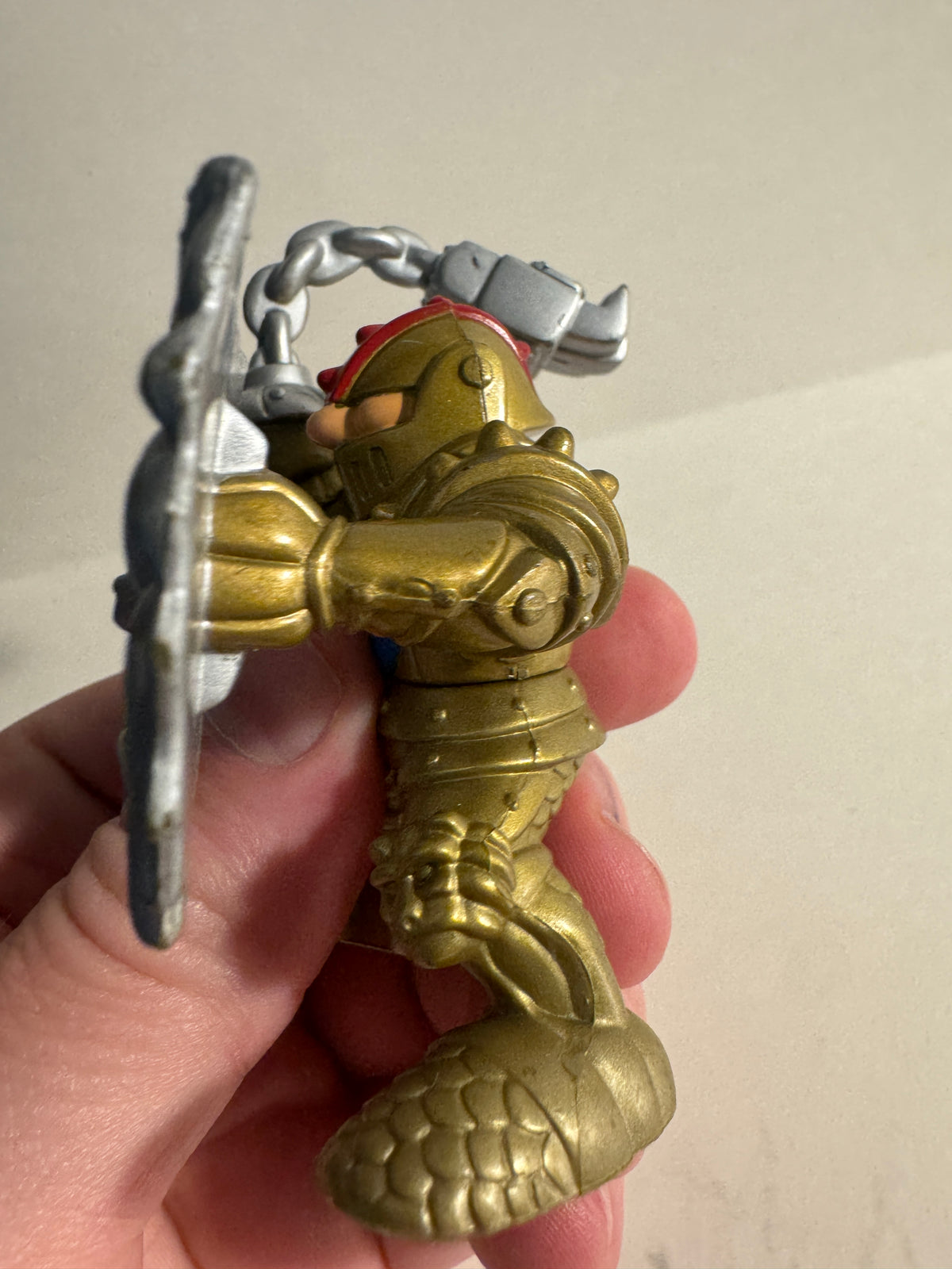 523 - Fisher Price Great Adventures Gold Knight Flail And Shield Large