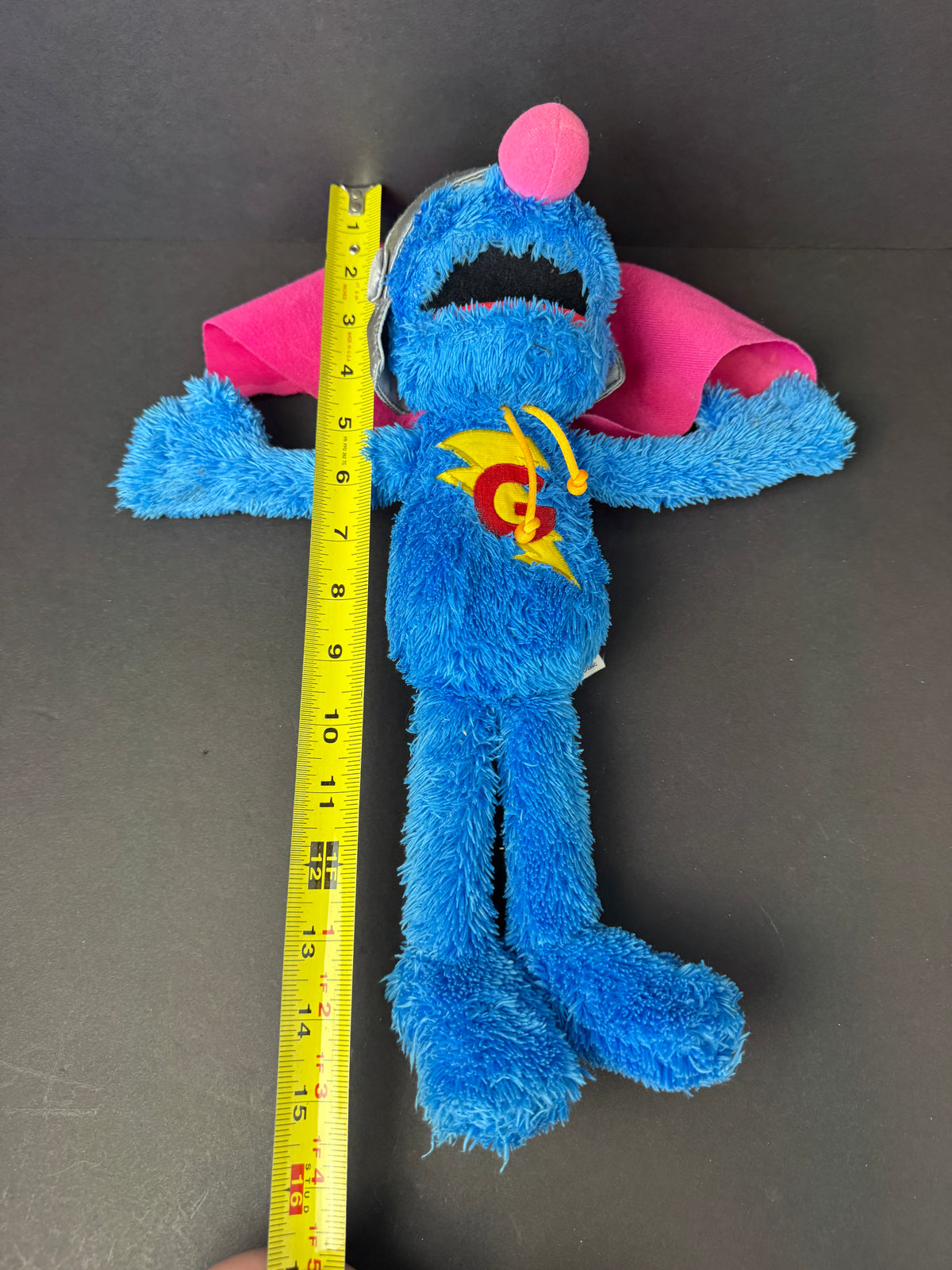 554 - Sesame Street Talking Super Grover Plush 2010 Hasbro Tested and Working