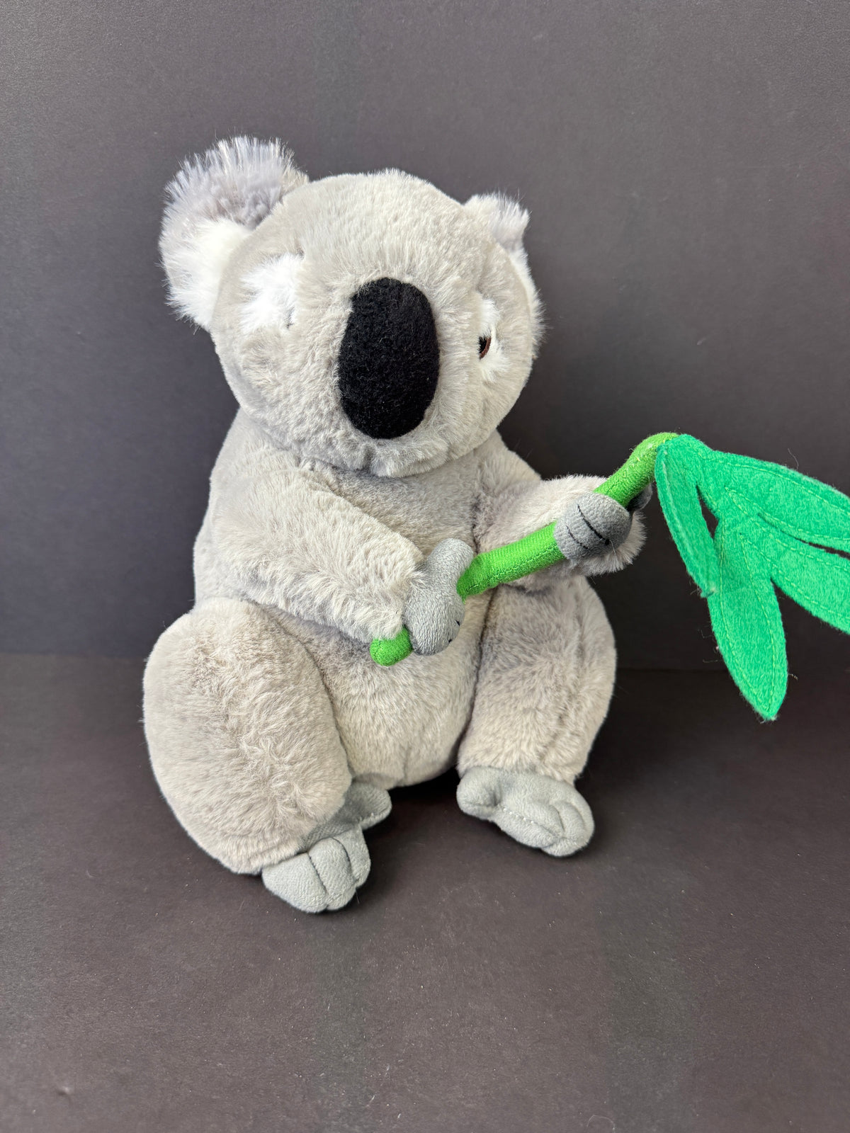 572 - FAO SCHWARZ Stuffed Animal Gray KOALA with Bamboo Save the Earth Plush Toy 2020