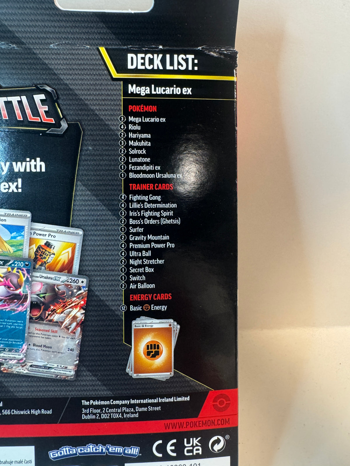 Pokemon TCG Mega Lucario ex League Battle Deck Factory Sealed Box