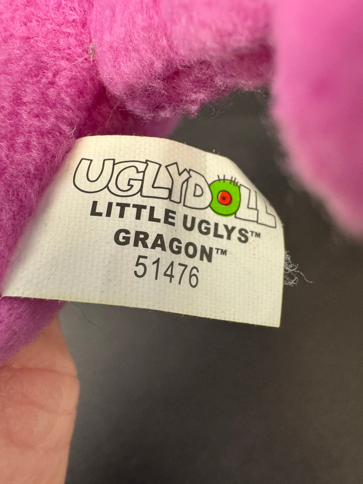 568 - Vintage Uglydoll Little Uglys GRAGON Pink Plush Pretty Ugly LLC Toy