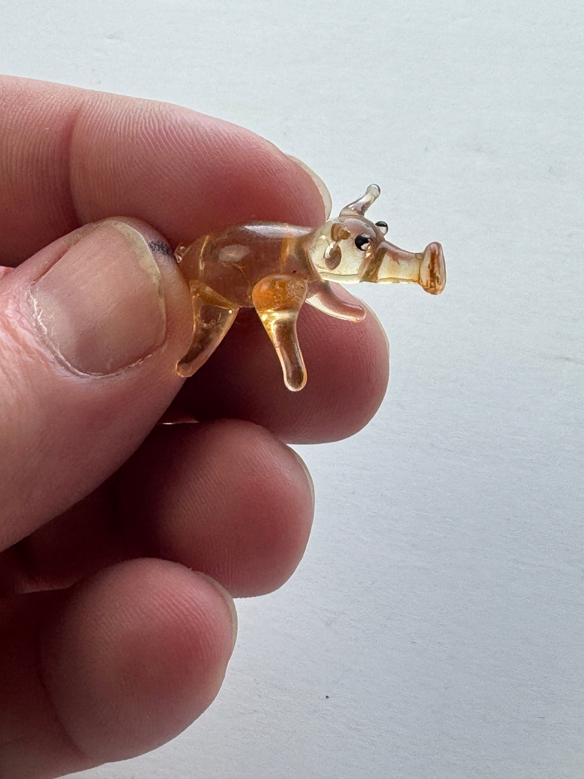 519 - Hand Blown Art Glass Pig Figurine Miniature Pig