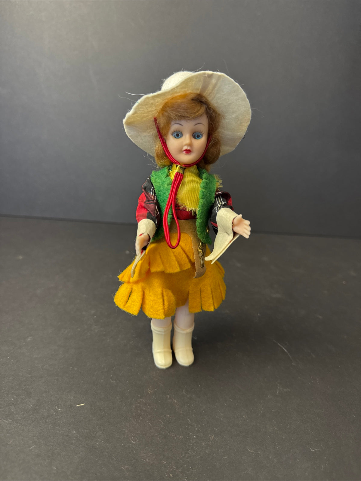 285 - Vintage Plastic Doll Cowgirl Western Sleep Eyes Girl