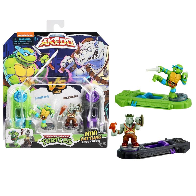 Akedo Teenage Mutant Ninja Turtles Leonardo vs Rocksteady Set