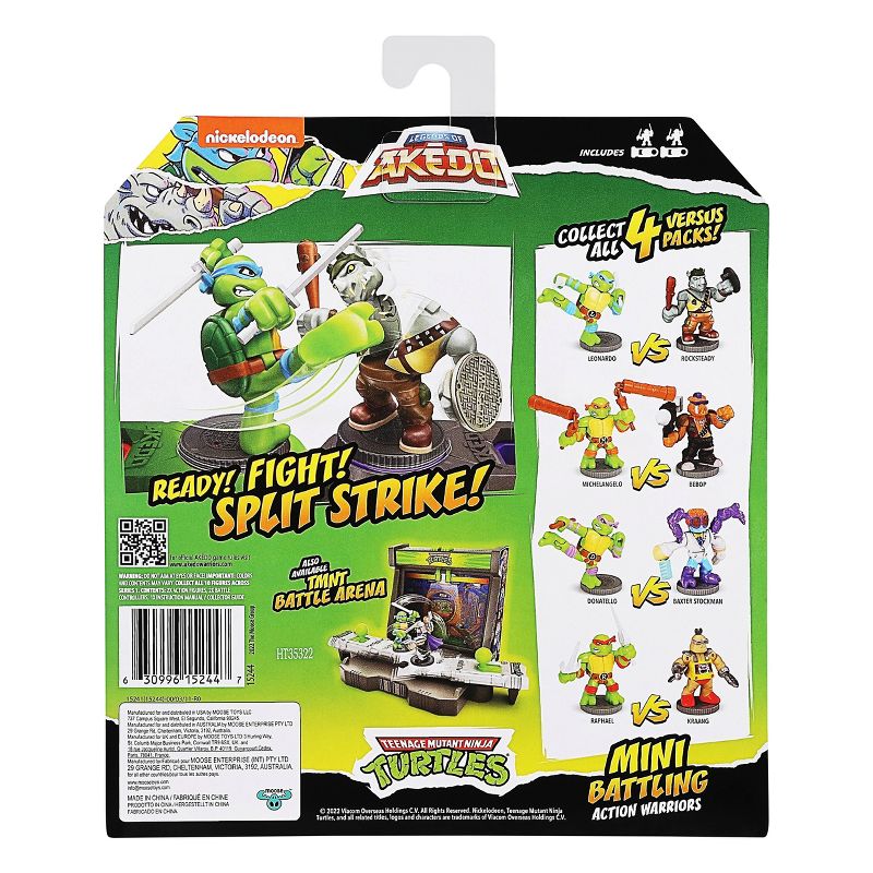 Akedo Teenage Mutant Ninja Turtles Leonardo vs Rocksteady Set