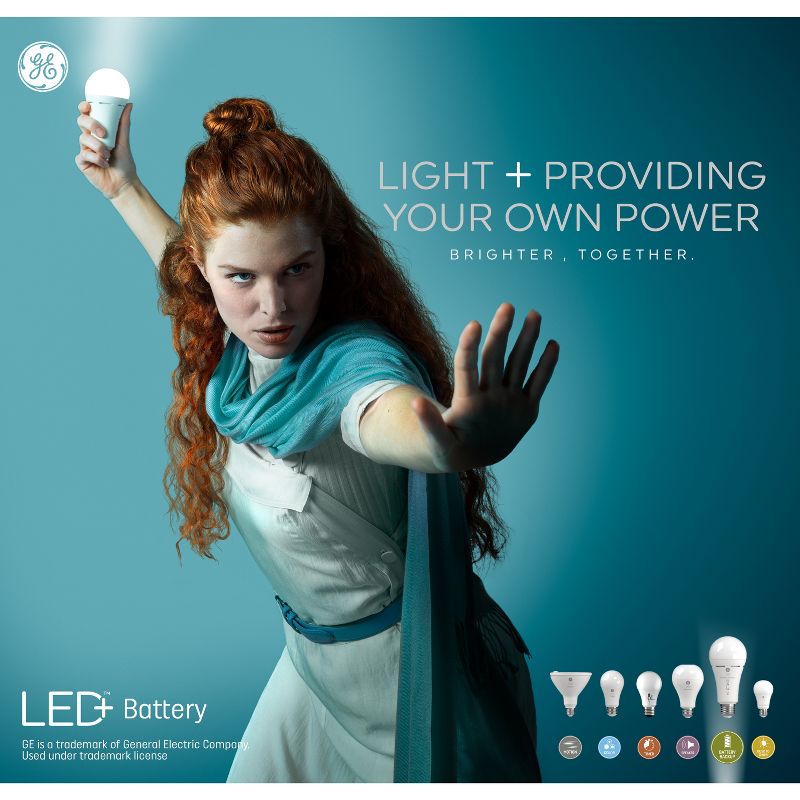 GE LED+ Battery Backup A21 Light Bulb Soft White