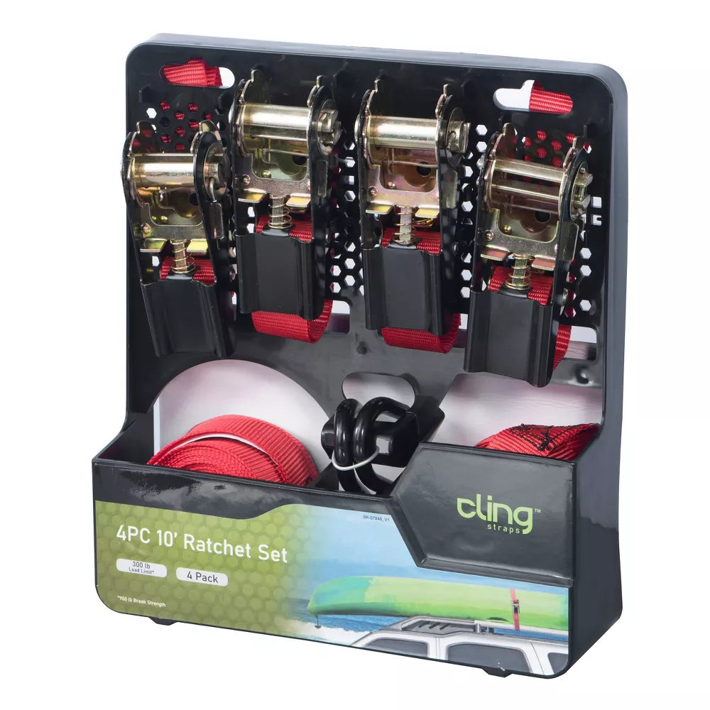 Cling 10' 4pk Ratchet Set
