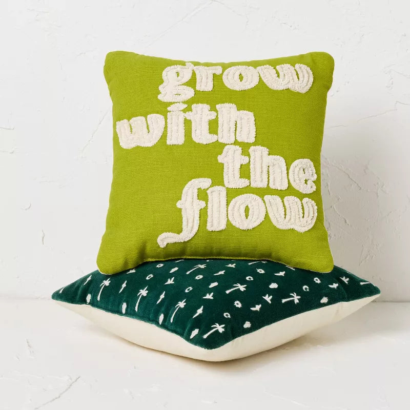 2pk 'Grow with The Flow' Green Pillows - Opalhouse