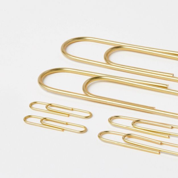 100ct Paperclips with 5ct Jumbo Clips Soft Gold - Threshold™