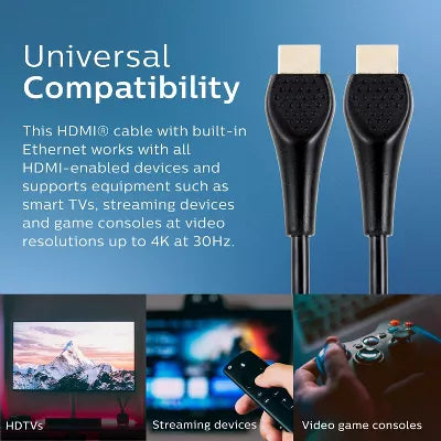 Philips 10' Basic HDMI High Speed Cable with Ethernet - Black