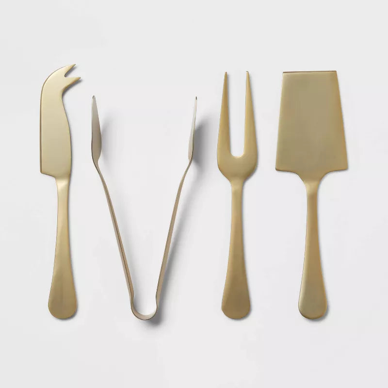 Stainless Steel Cheese Serving Set Gold - Threshold™