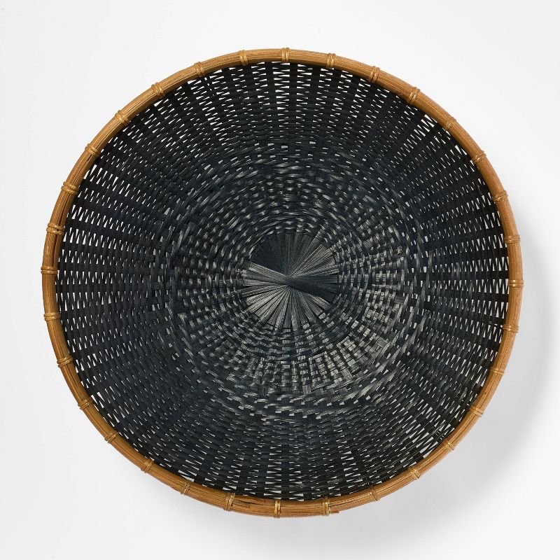 Round Bamboo Decorative Woven Bowl Slate Black - Threshold™