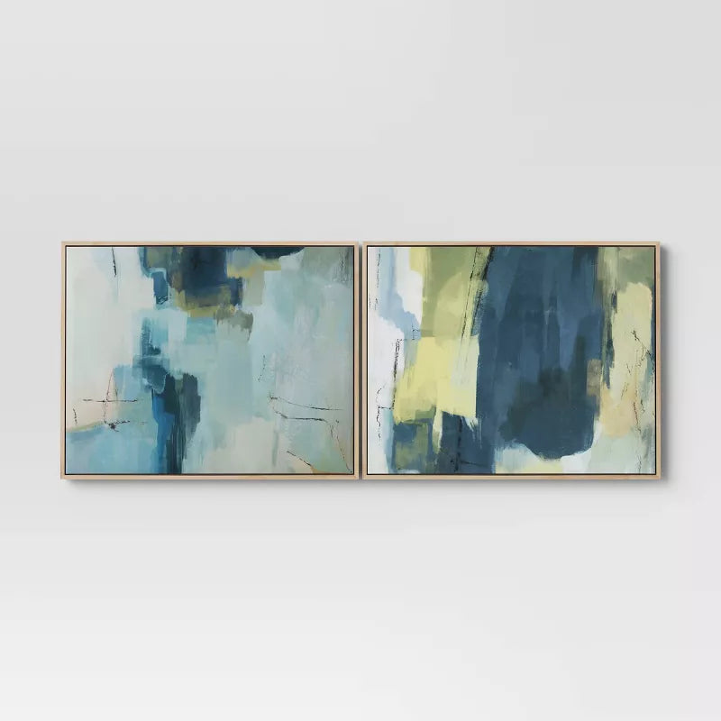 16" x 20" Abstract Pair Framed Wall Canvases