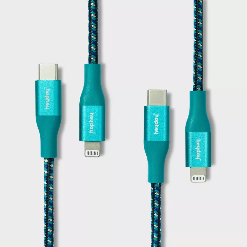 Lightning to USB-C Braided Cable 2pk - heyday™