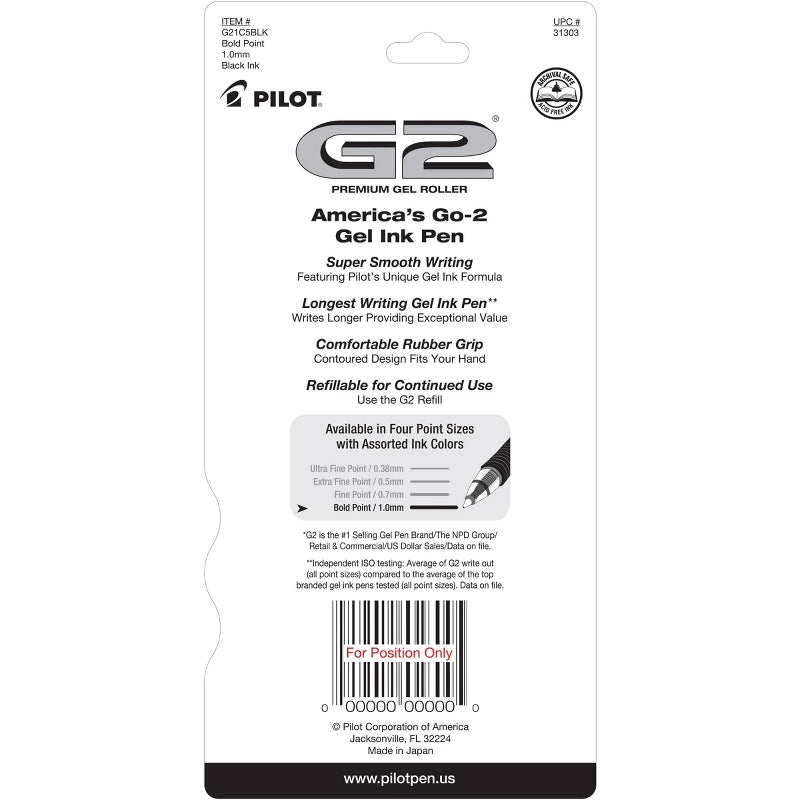 G2 Gel 5pk Bold Black Assortment