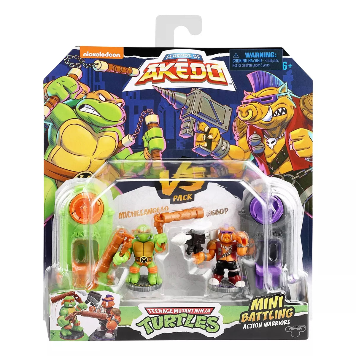 Akedo Teenage Michelangelo vs Bebop Figure Set