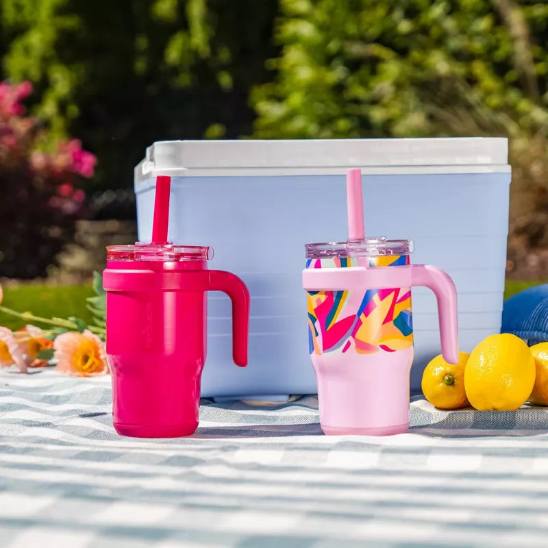 Reduce 14oz 2pk Coldee Kids Mugs with Spill-Proof Straw