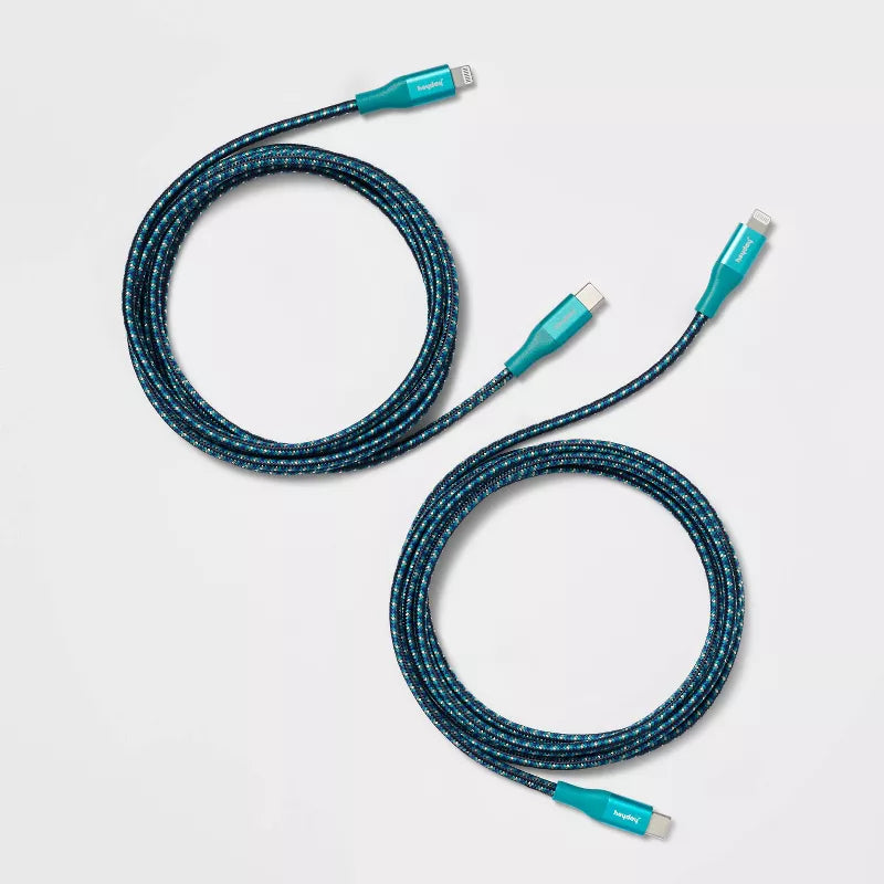 Lightning to USB-C Braided Cable 2pk - heyday™