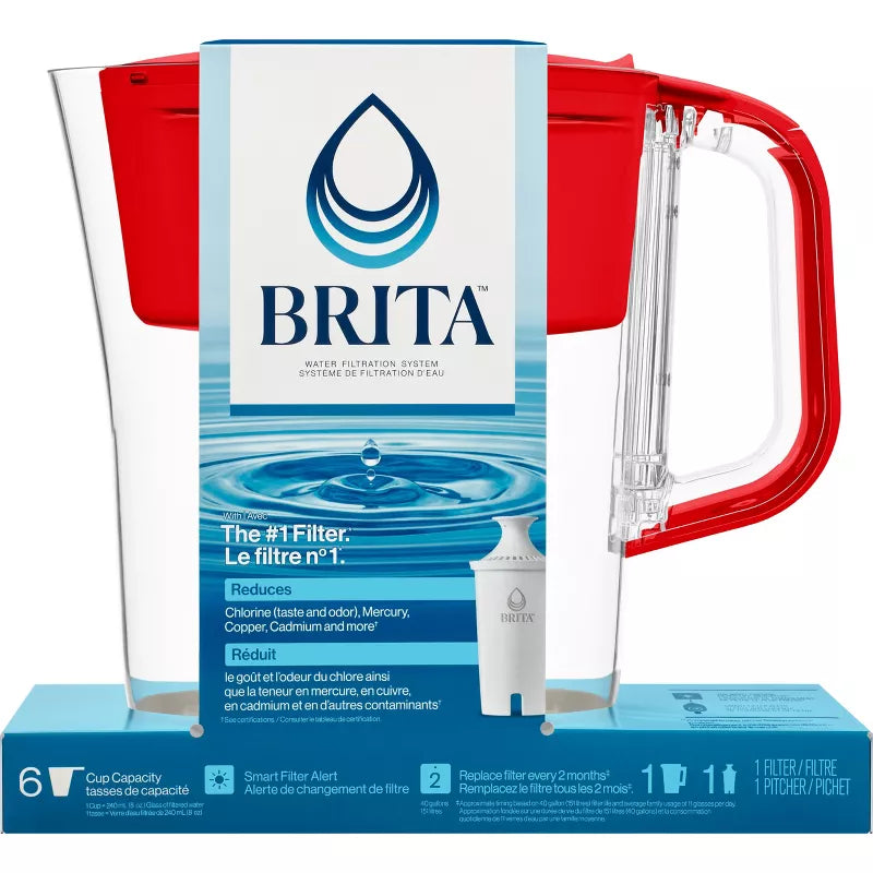 Brita Water Filter 6-Cup Denali Water Pitcher Dispenser