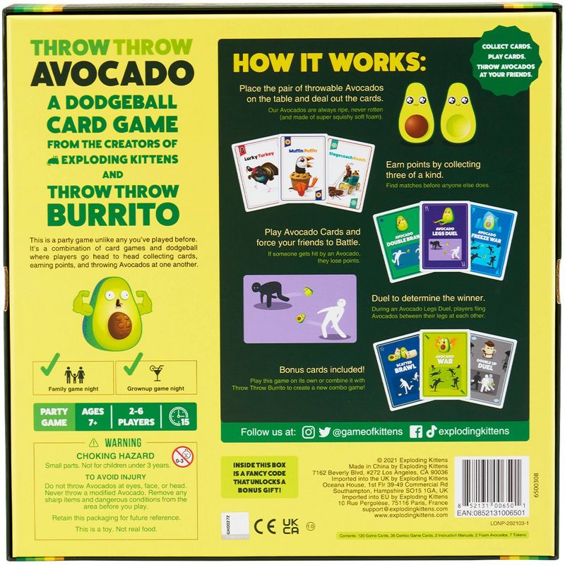 Throw Throw Avocado Game by Exploding Kittens