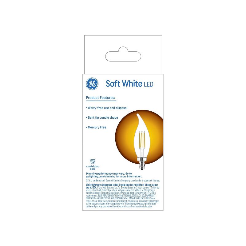 GE 2pk 60W Soft White LED Decorative Light Bulbs
