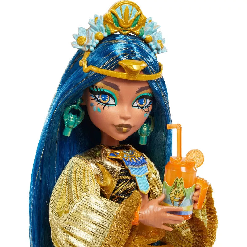 Monster High Fest Cleo De Nile Fashion Doll Blue Hair/Brown Hair with Festival Outfit Band Poster and Accessories