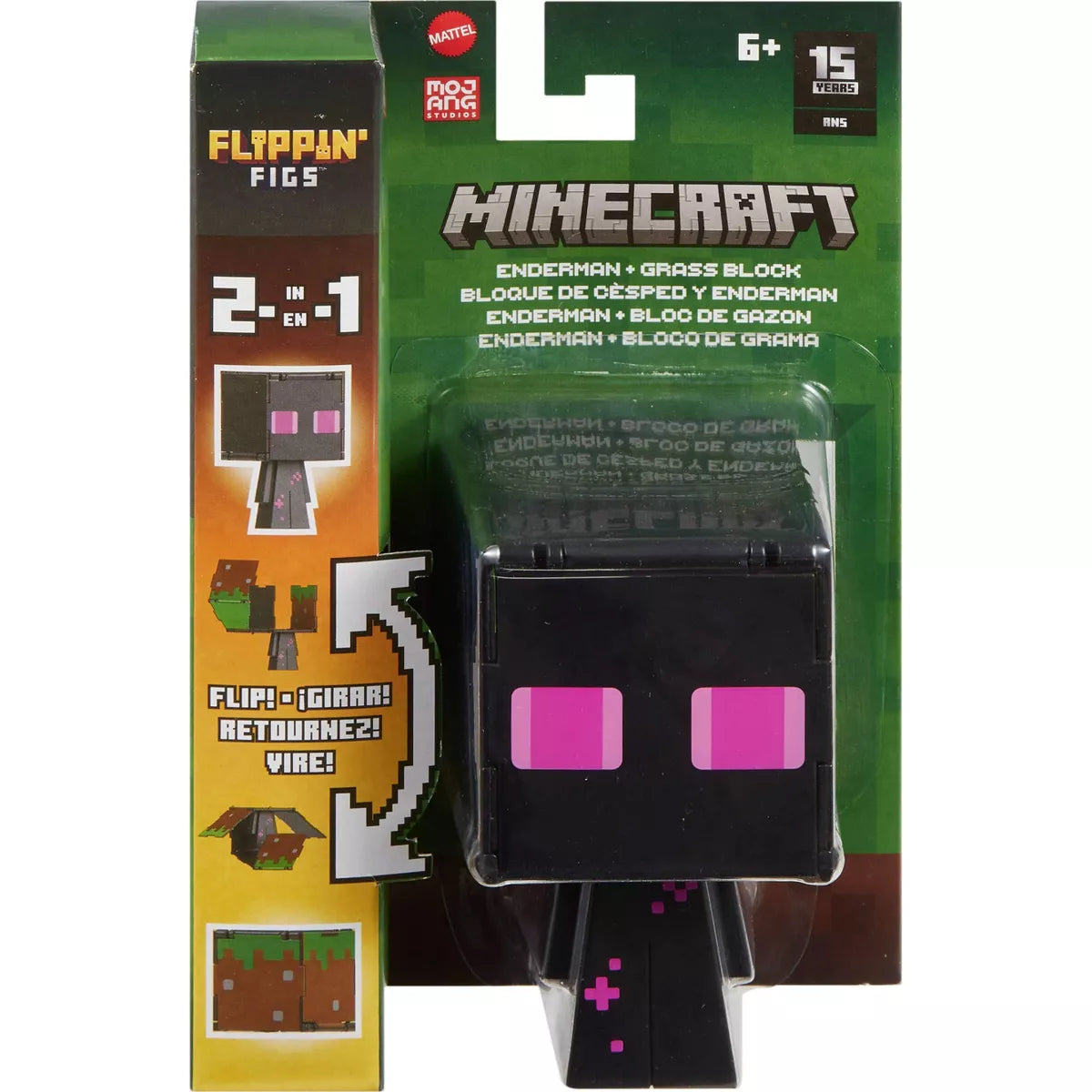 Minecraft Flippin' Figs Enderman to Grass Block Action Figure