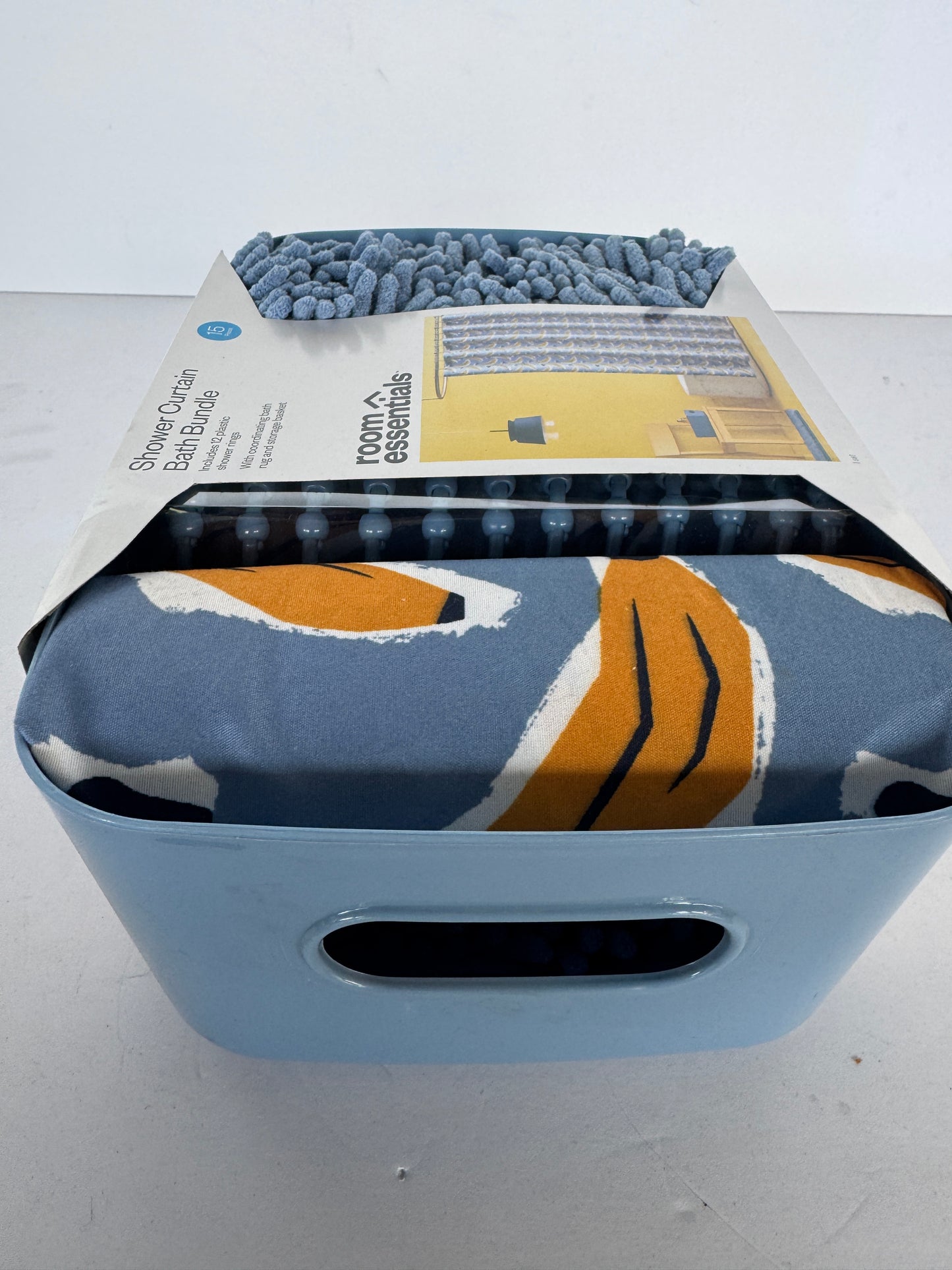 Room Essentials Shower Curtain Bath Bundle 15 Piece