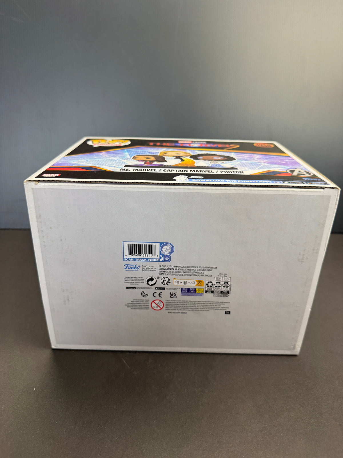 Funko Pop! Moment - number 1258 Miss Marvel, Captain Marvel, Photon 3 character Display