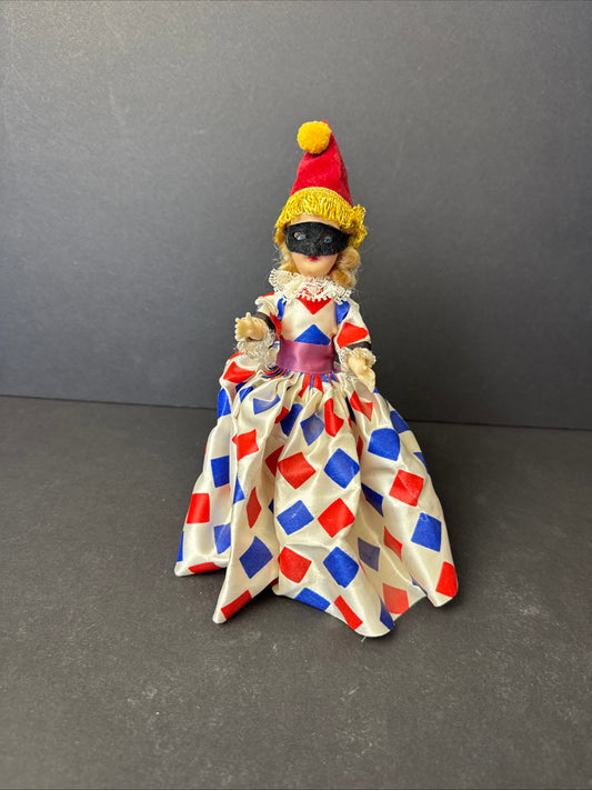 012 - Vtg American Heritage Collection Doll Mardi Gras Toy 8” Sleepy Eye