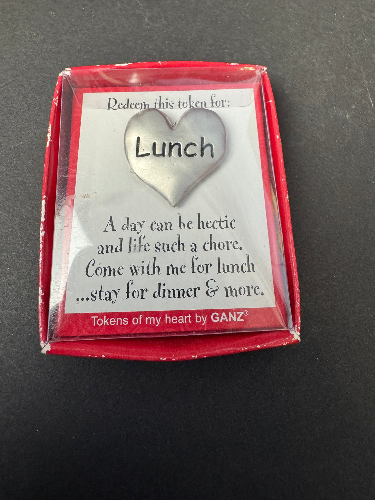 211 - Lunch Ganz Retro Early 2000s Tokens Of My Heart 1" New In Box