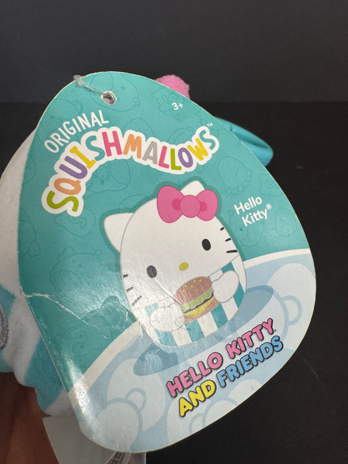 029 - Squishmallows 3.5" Hello KITTY CLIP w/ burger sanrio