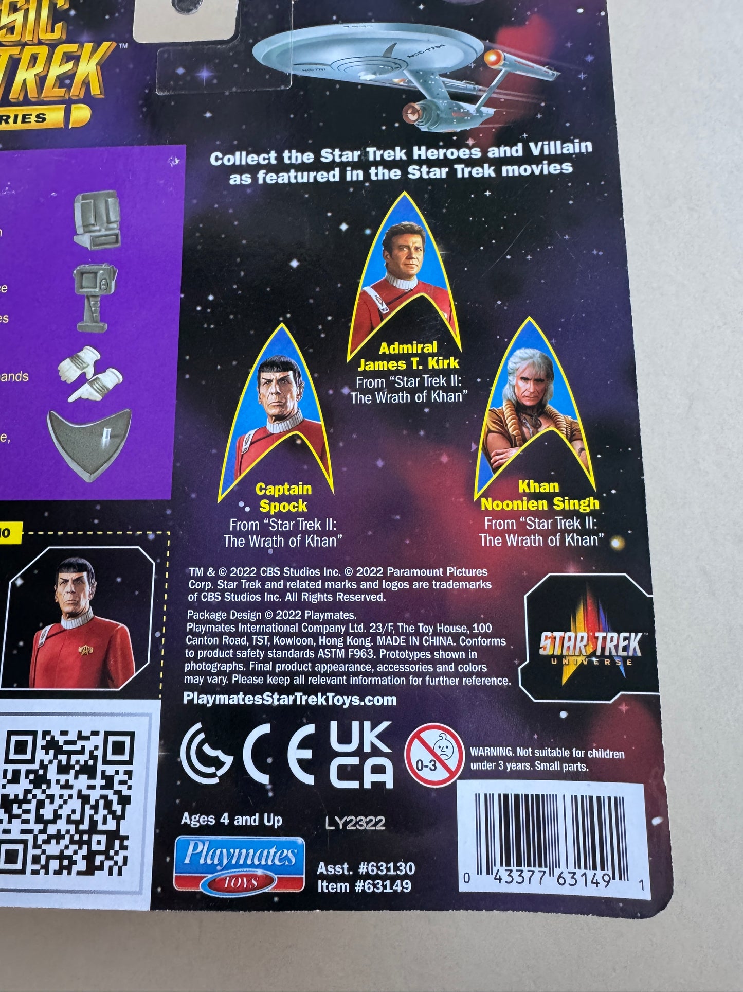 Playmates  Classic Star Trek II: The Wrath of Khan CAPTAIN SPOCK 5 in Figure
