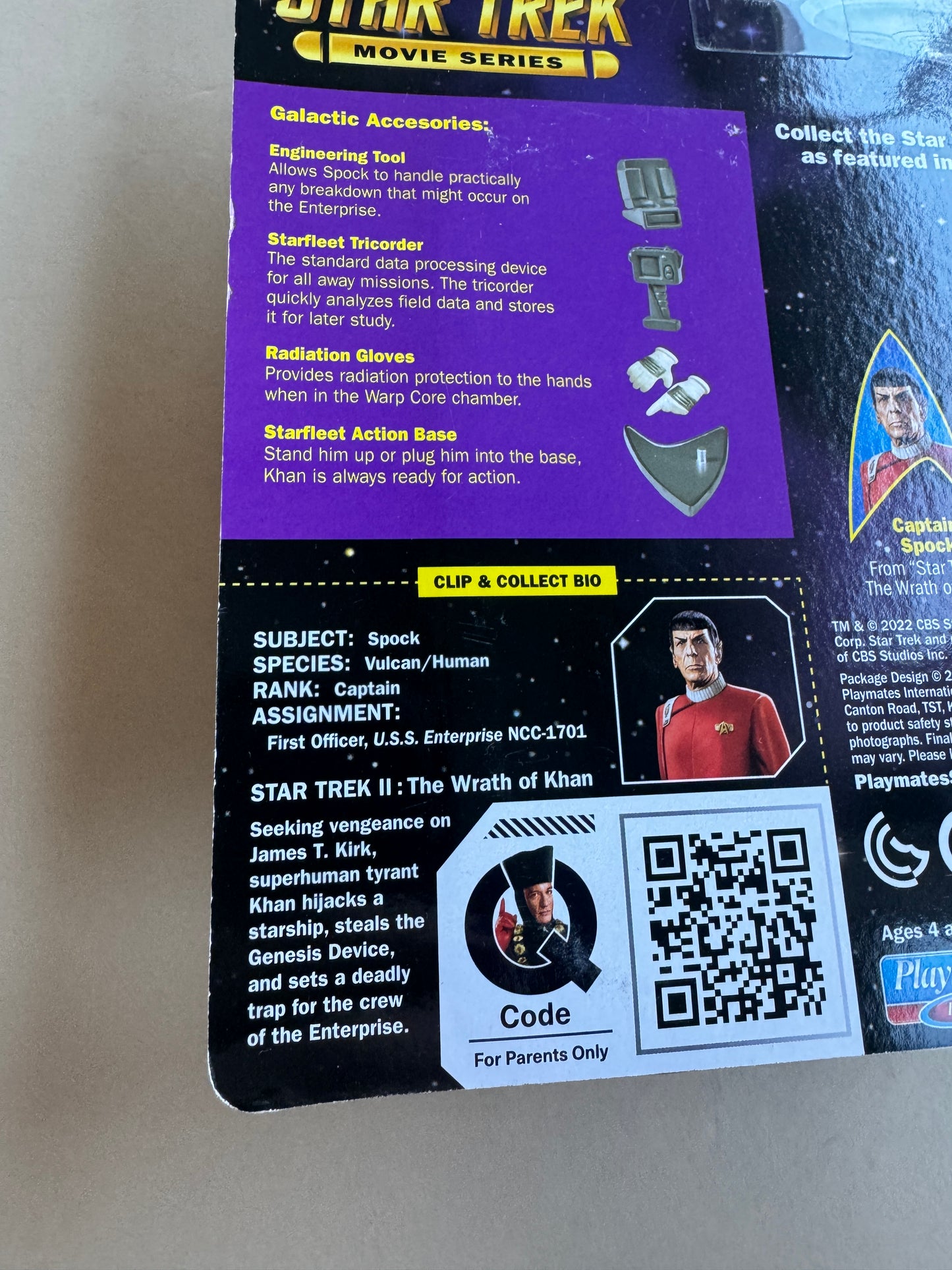 Playmates  Classic Star Trek II: The Wrath of Khan CAPTAIN SPOCK 5 in Figure