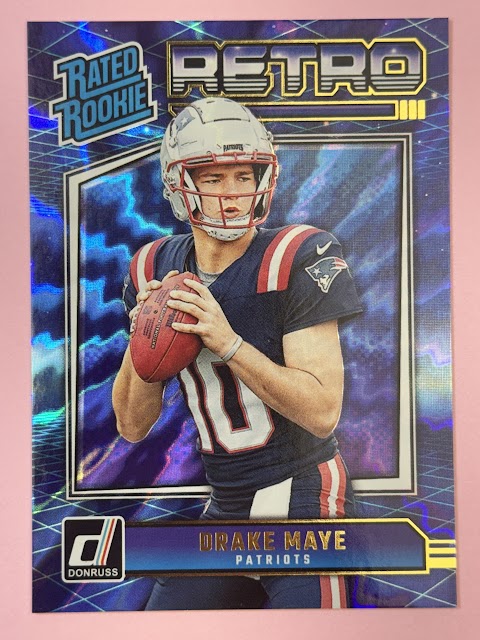 2024 Panini Donruss Football Drake Maye #16 Patriots Retro Rated Rookie Blue