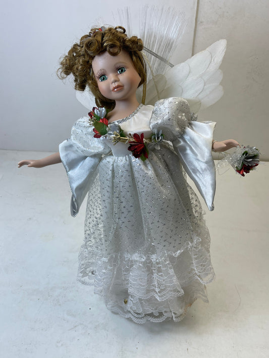 Christmas Angel Porcelain Doll Fiberoptics