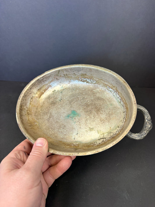 616 - Vintage Silver-Plated Oval Handled Serving Dish / Gratin Dish 9.5”