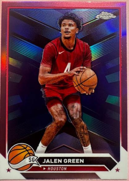 2024 Topps chrome basketball Jaylen Green No. 37 Rockets Pink Refractor